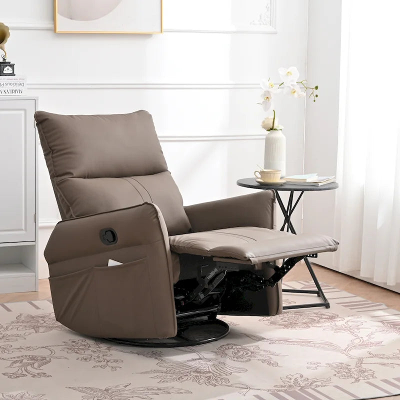 Moderner kleiner Schaukel-Drehsessel mit überfüllter Sitzfläche