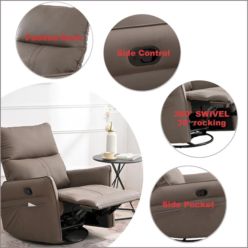 Moderner kleiner Schaukel-Drehsessel mit überfüllter Sitzfläche