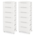 2er-Pack Rollcontainer mit 7 Schubladen und feststellbaren Rollen