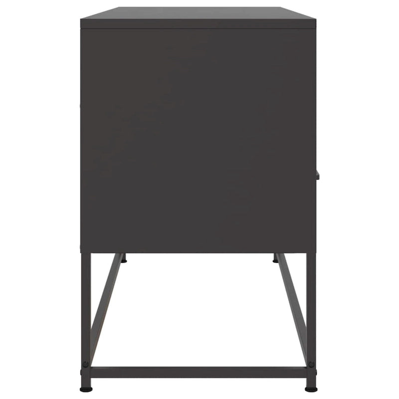 Industrialer TV-Ständer aus Stahl mit 3 Schubladen und offenen Fächern – 100,5 cm L x 39 cm B x 60,5 cm H