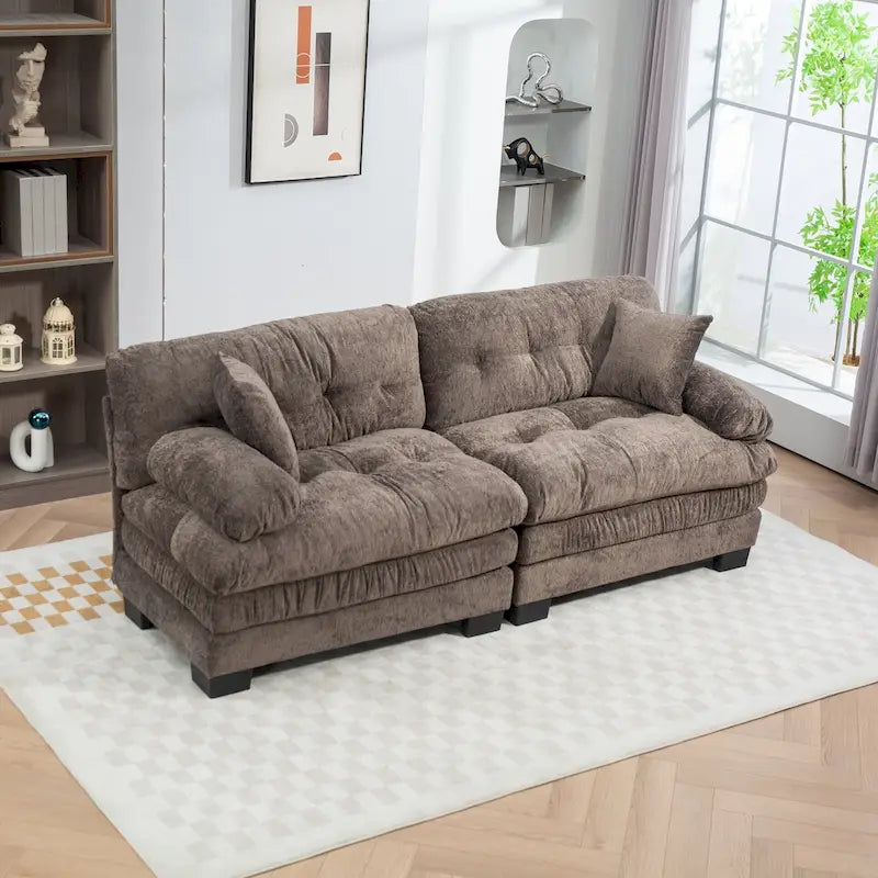 84 Polster-3-Sitzer-Sofa mit Memory-Schaum & Komfortkissen