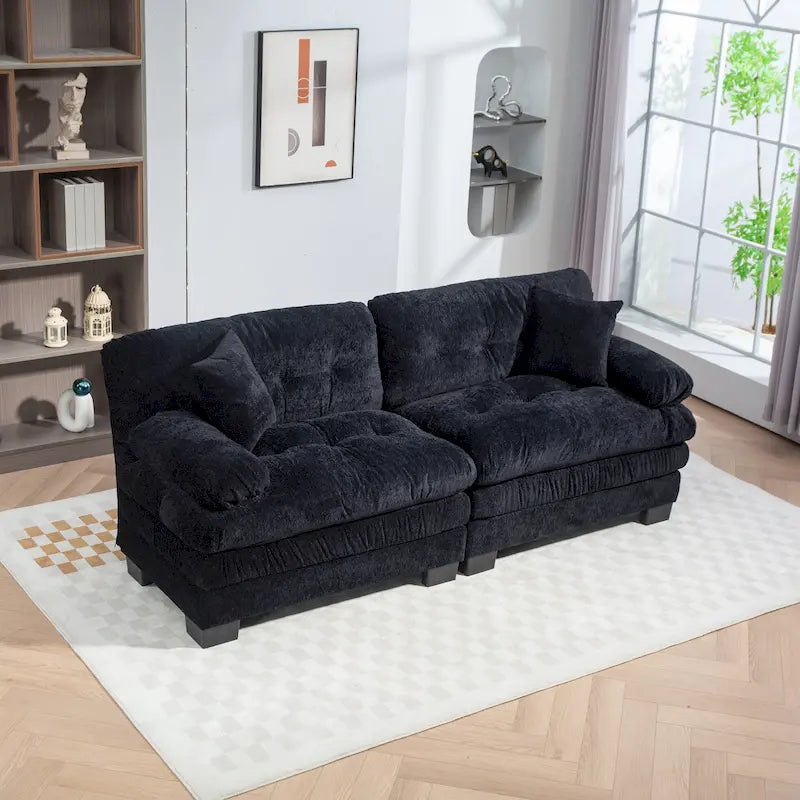 84 Polster-3-Sitzer-Sofa mit Memory-Schaum & Komfortkissen