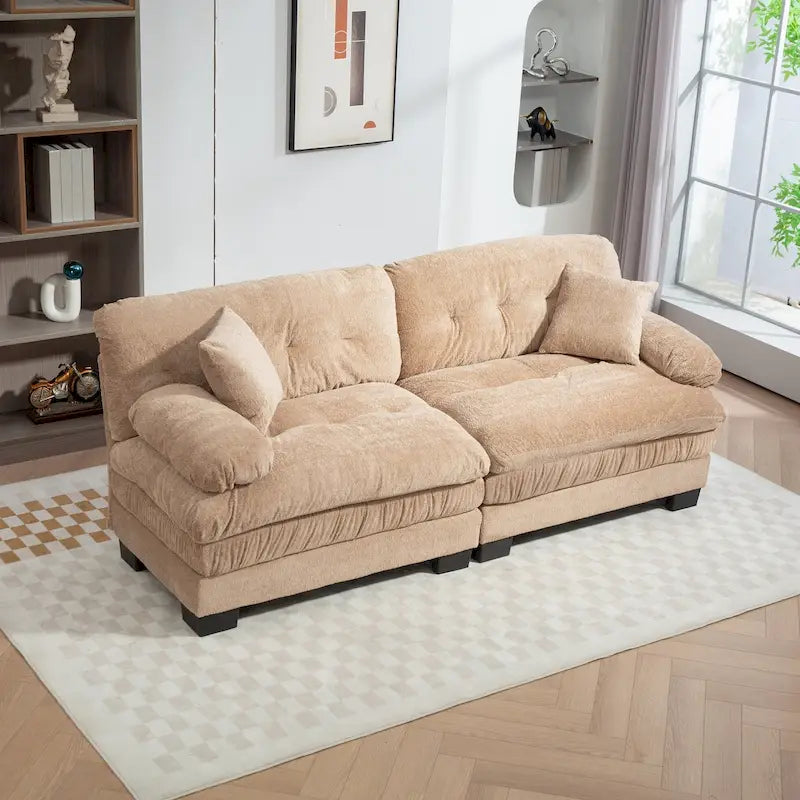 84 Polster-3-Sitzer-Sofa mit Memory-Schaum & Komfortkissen