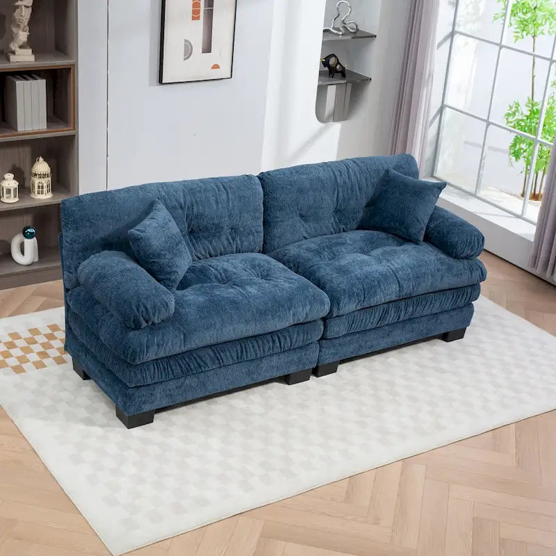84 Polster-3-Sitzer-Sofa mit Memory-Schaum & Komfortkissen