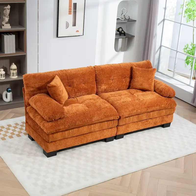 84 Polster-3-Sitzer-Sofa mit Memory-Schaum & Komfortkissen