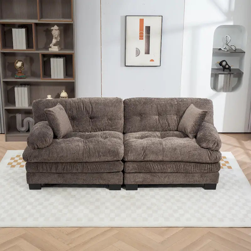 84 Polster-3-Sitzer-Sofa mit Memory-Schaum & Komfortkissen