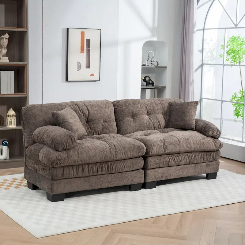 84 Polster-3-Sitzer-Sofa mit Memory-Schaum & Komfortkissen