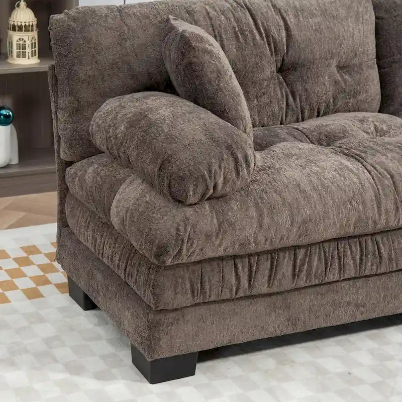 84 Polster-3-Sitzer-Sofa mit Memory-Schaum & Komfortkissen