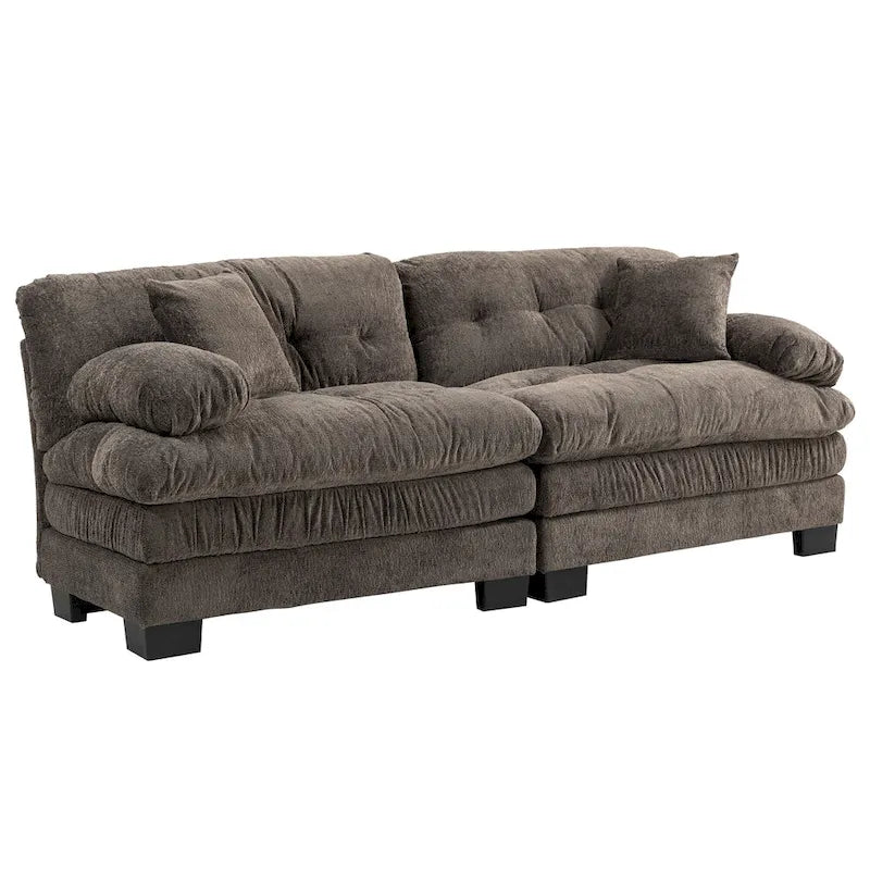 84 Polster-3-Sitzer-Sofa mit Memory-Schaum & Komfortkissen