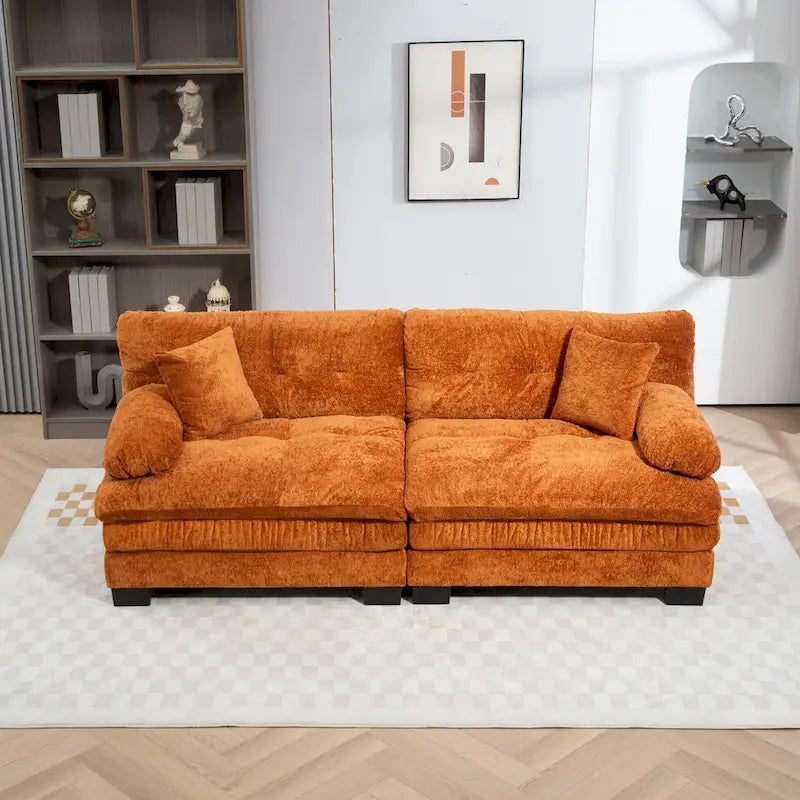 84 Polster-3-Sitzer-Sofa mit Memory-Schaum & Komfortkissen