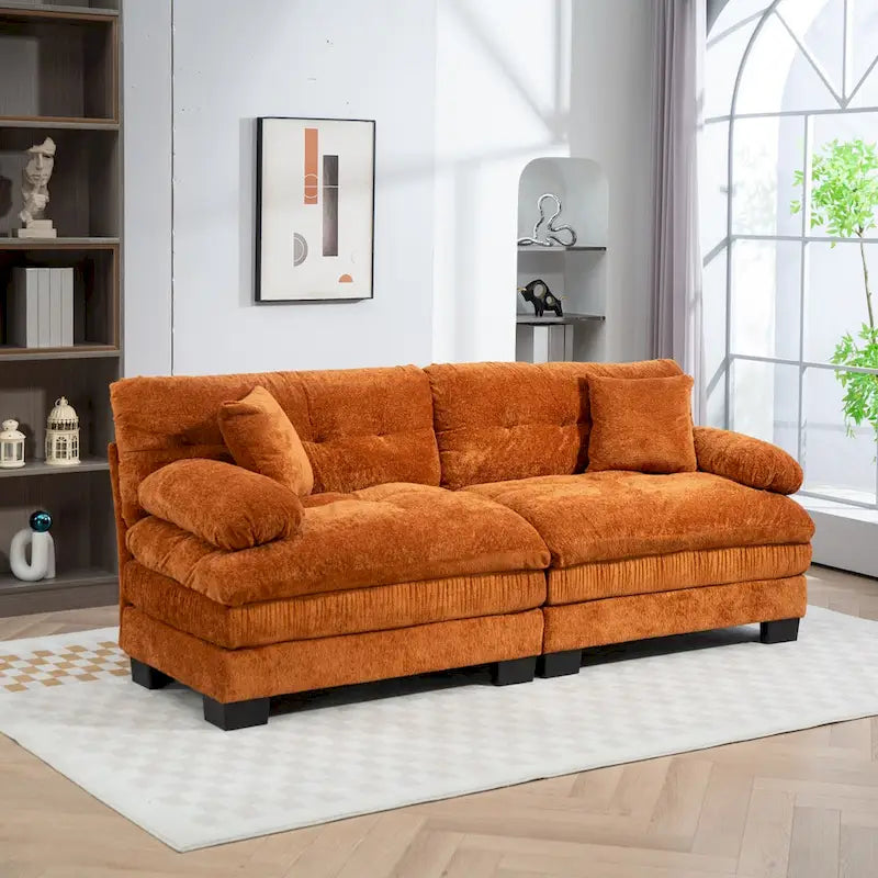 84 Polster-3-Sitzer-Sofa mit Memory-Schaum & Komfortkissen
