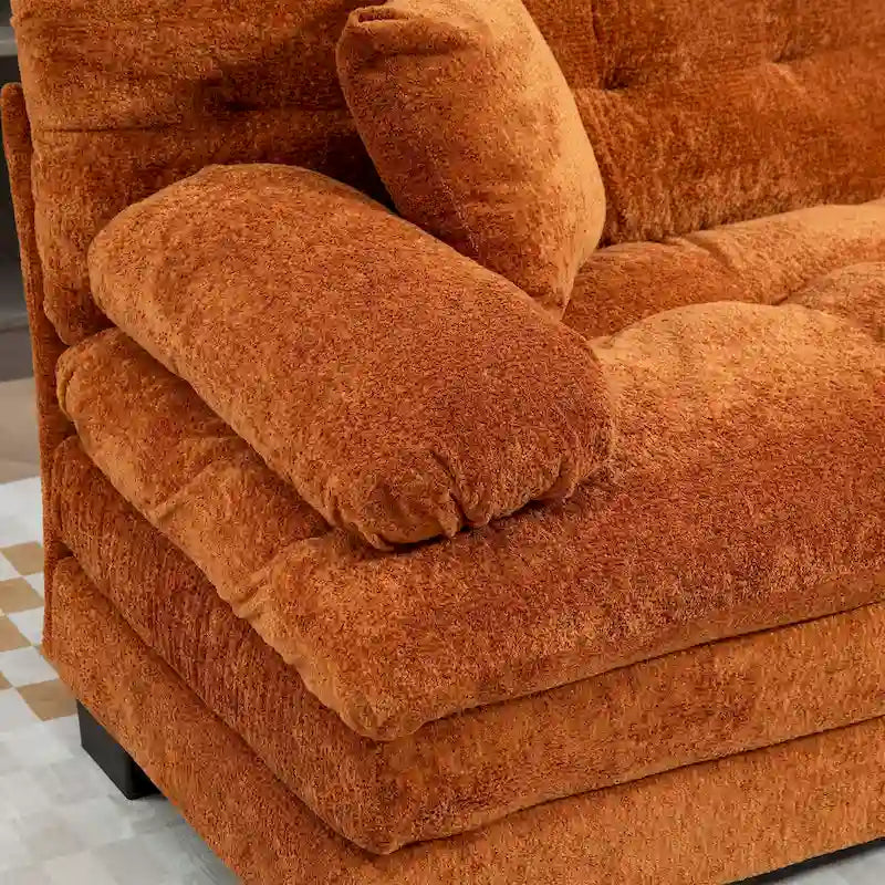 84 Polster-3-Sitzer-Sofa mit Memory-Schaum & Komfortkissen