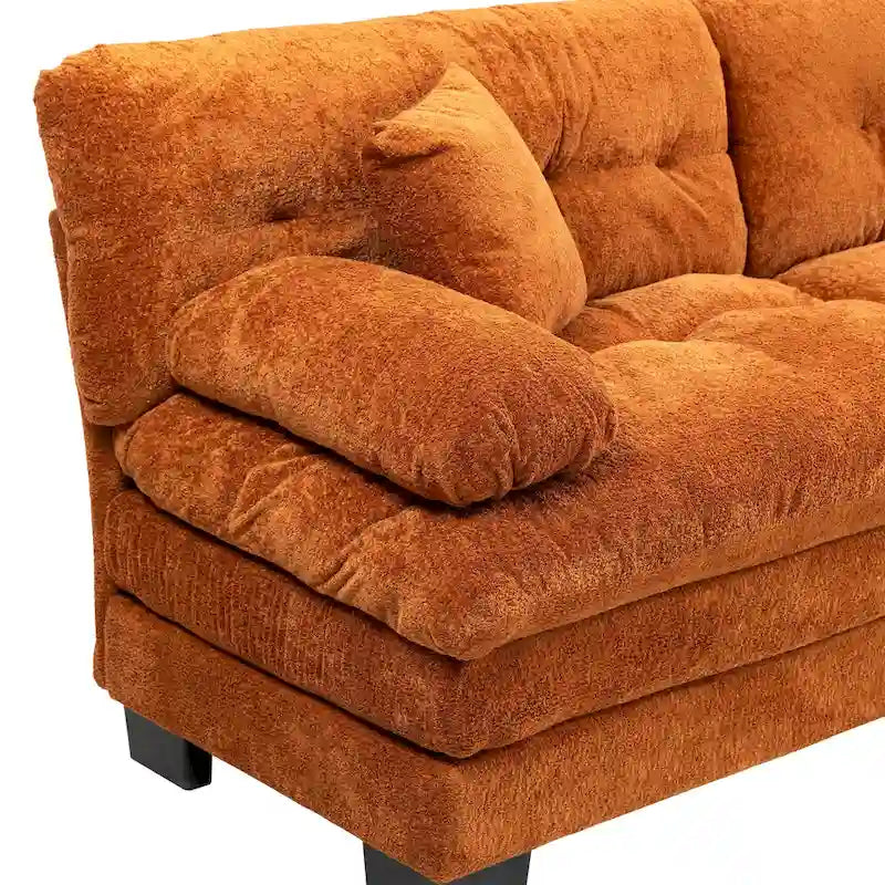 84 Polster-3-Sitzer-Sofa mit Memory-Schaum & Komfortkissen