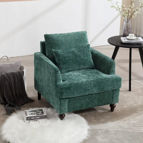 29,53" Chenille-Sessel mit Massivholzrahmen und Kissen