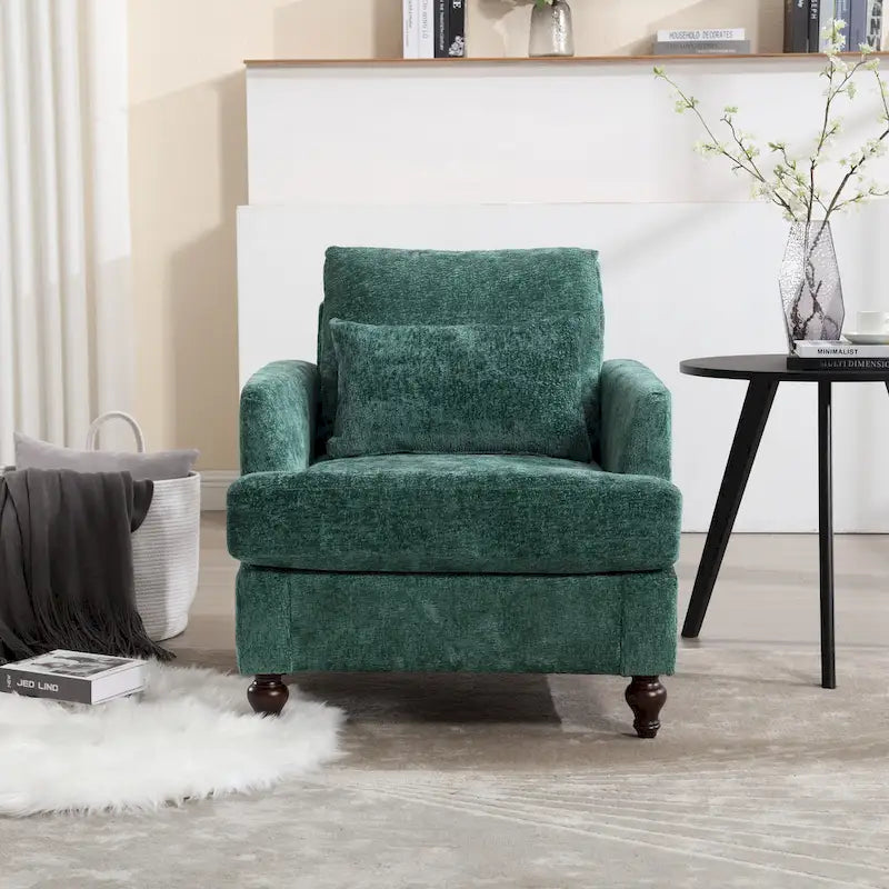 29,53" Chenille-Sessel mit Massivholzrahmen und Kissen