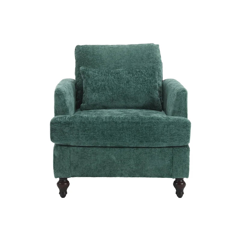 29,53" Chenille-Sessel mit Massivholzrahmen und Kissen