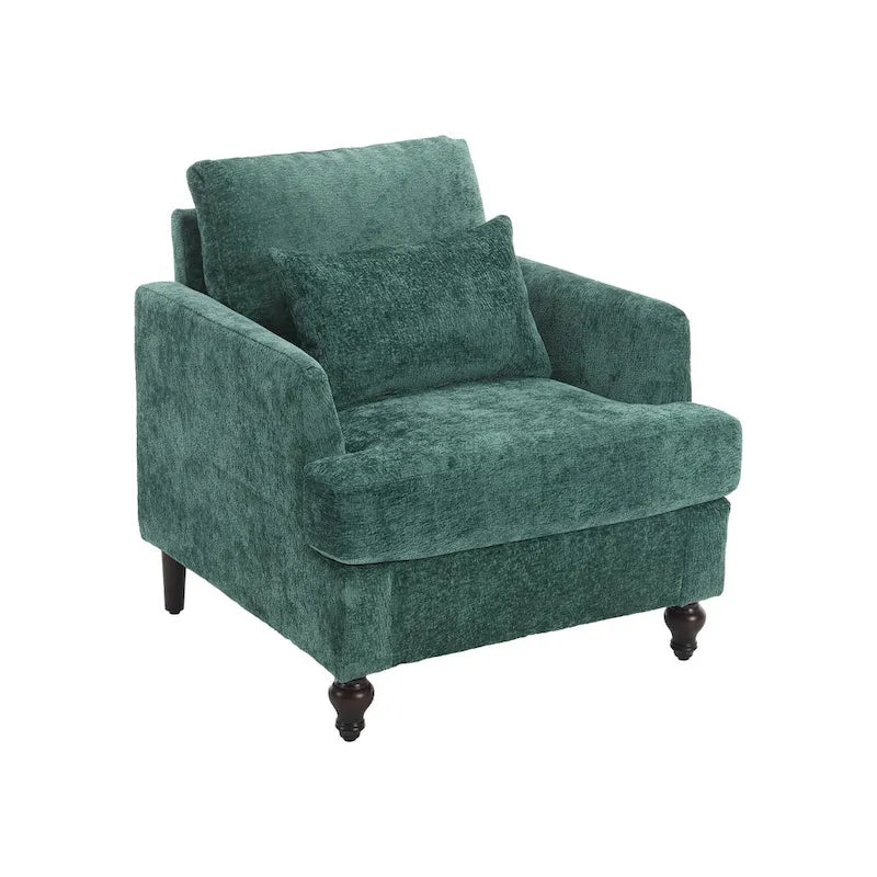 29,53" Chenille-Sessel mit Massivholzrahmen und Kissen