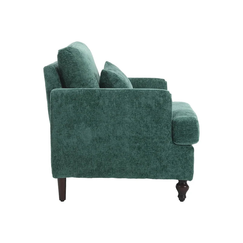 29,53" Chenille-Sessel mit Massivholzrahmen und Kissen