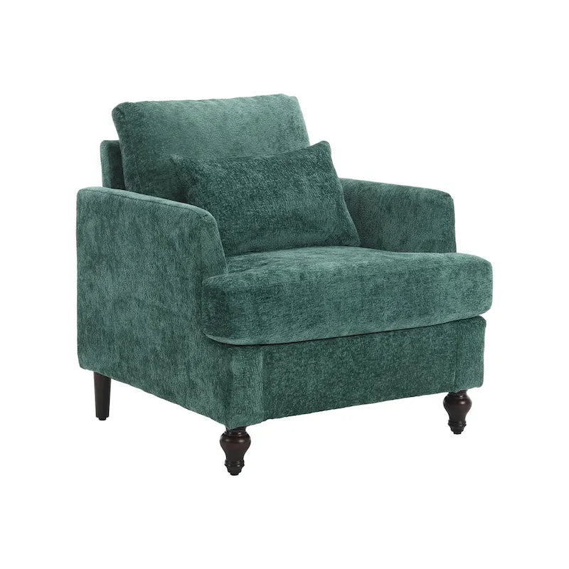 29,53" Chenille-Sessel mit Massivholzrahmen und Kissen