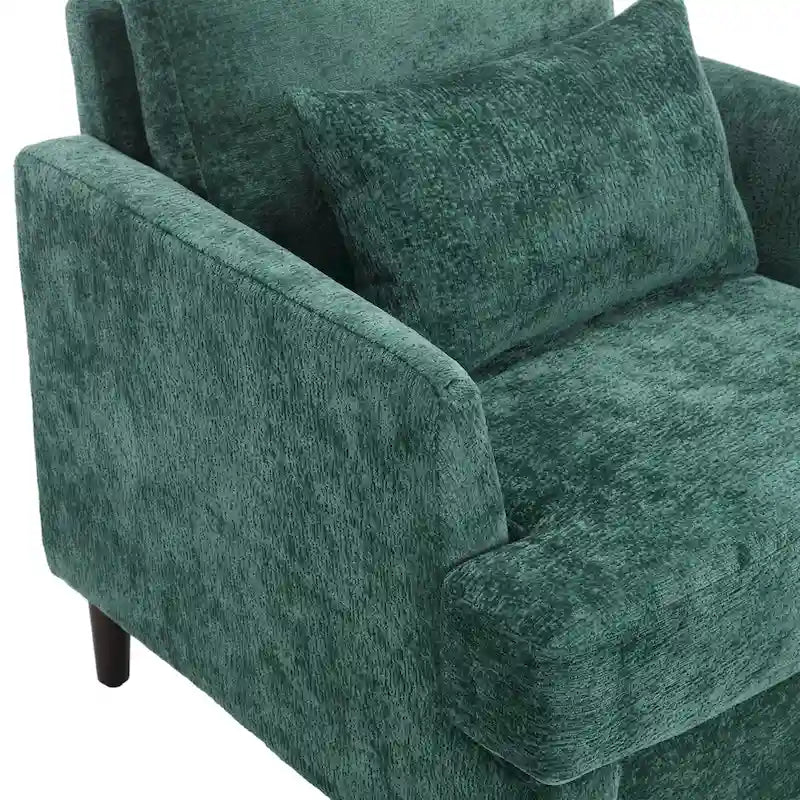 29,53" Chenille-Sessel mit Massivholzrahmen und Kissen