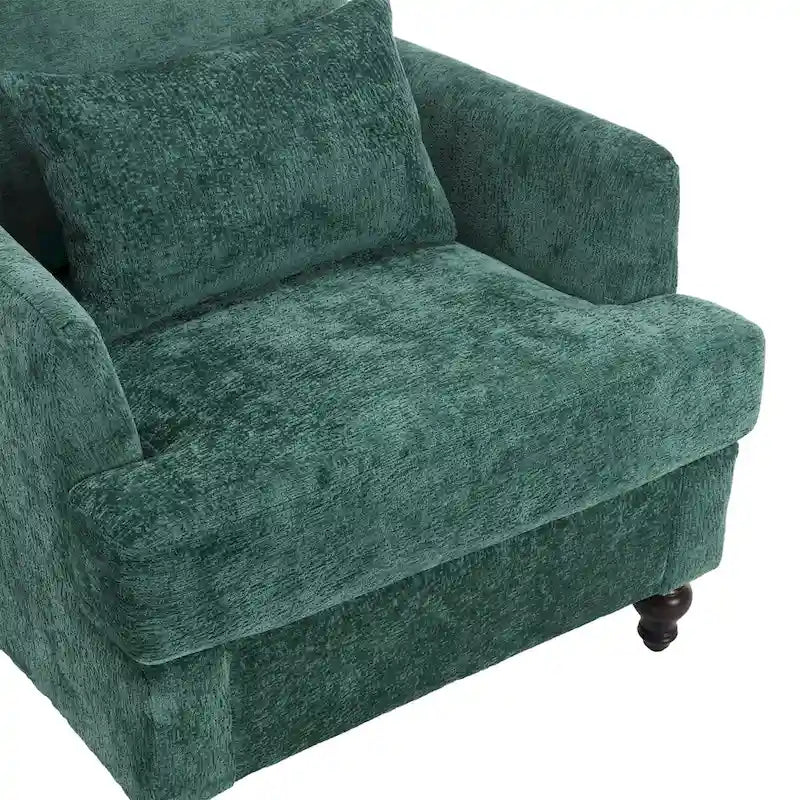 29,53" Chenille-Sessel mit Massivholzrahmen und Kissen