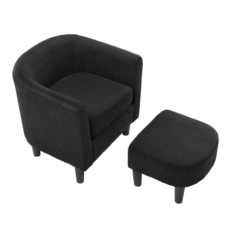 67 cm Cord-Sessel mit Ottoman