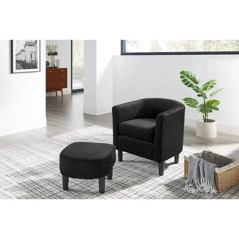 67 cm Cord-Sessel mit Ottoman
