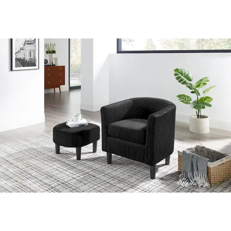 67 cm Cord-Sessel mit Ottoman