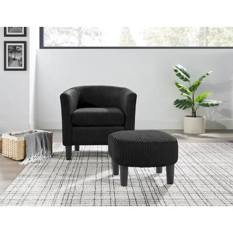 67 cm Cord-Sessel mit Ottoman