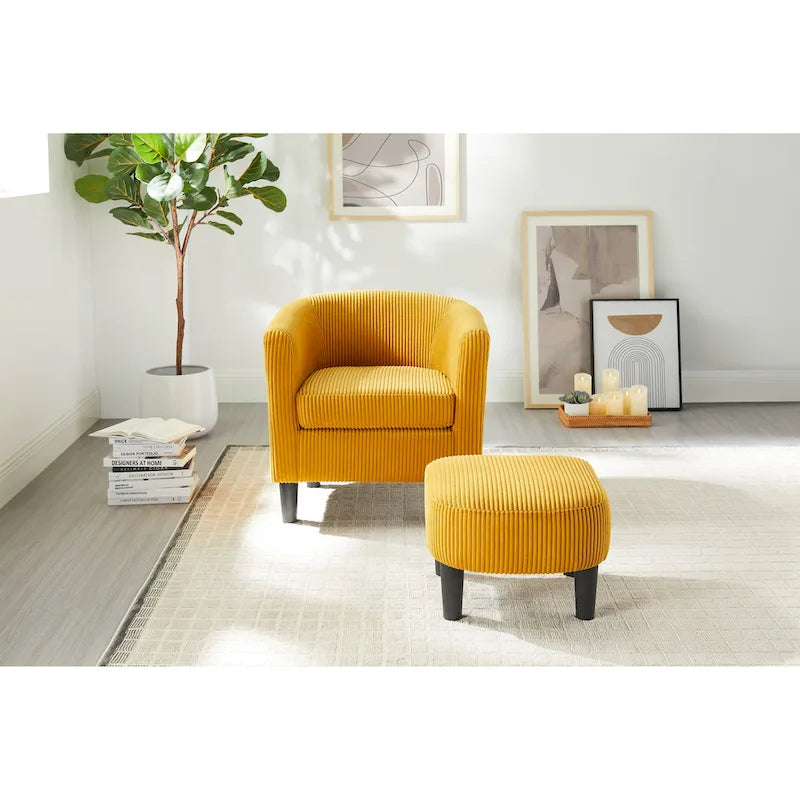 67 cm Cord-Sessel mit Ottoman
