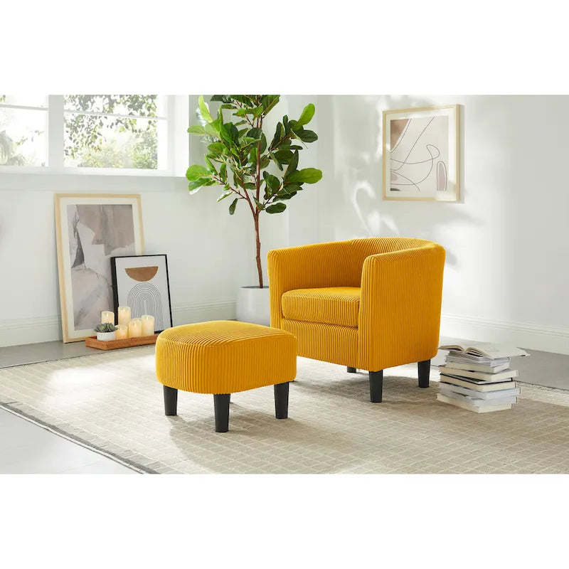 67 cm Cord-Sessel mit Ottoman