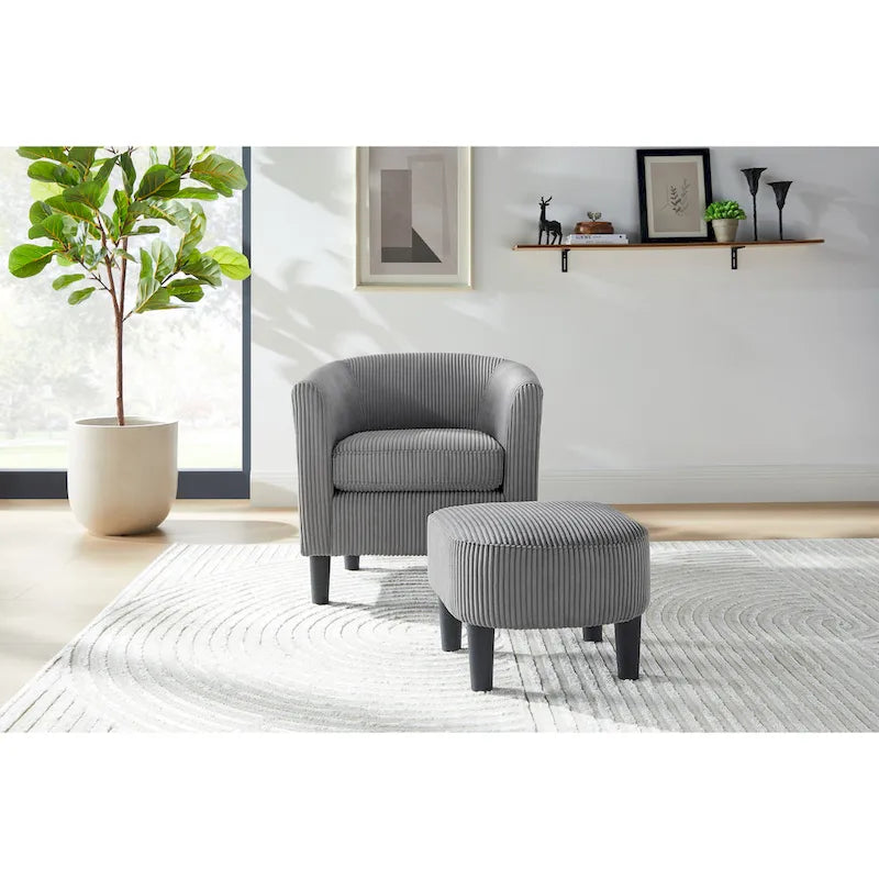 67 cm Cord-Sessel mit Ottoman