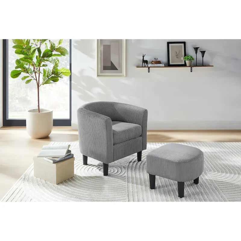 67 cm Cord-Sessel mit Ottoman