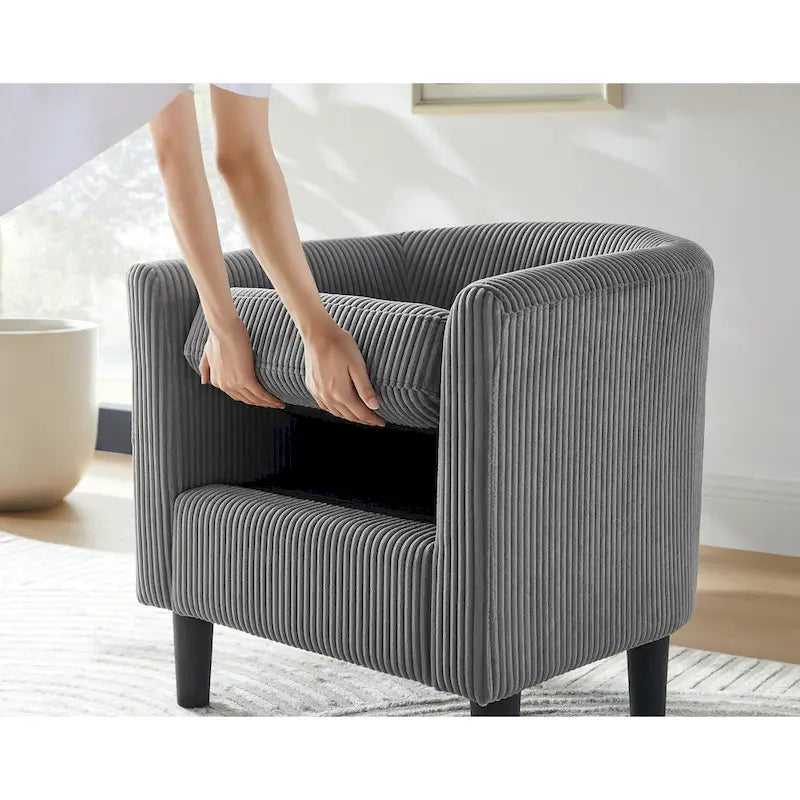 67 cm Cord-Sessel mit Ottoman