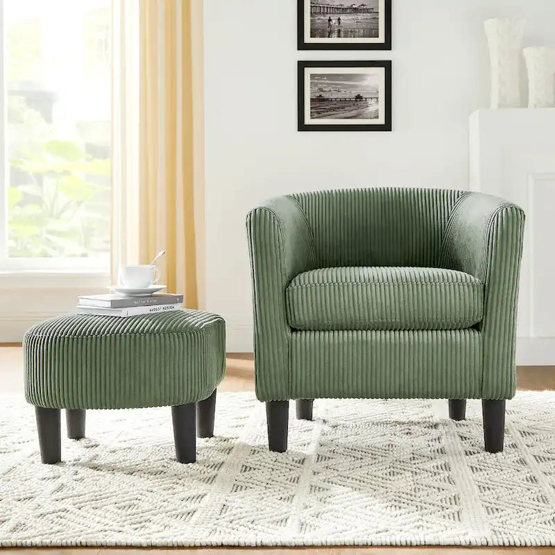 67 cm Cord-Sessel mit Ottoman