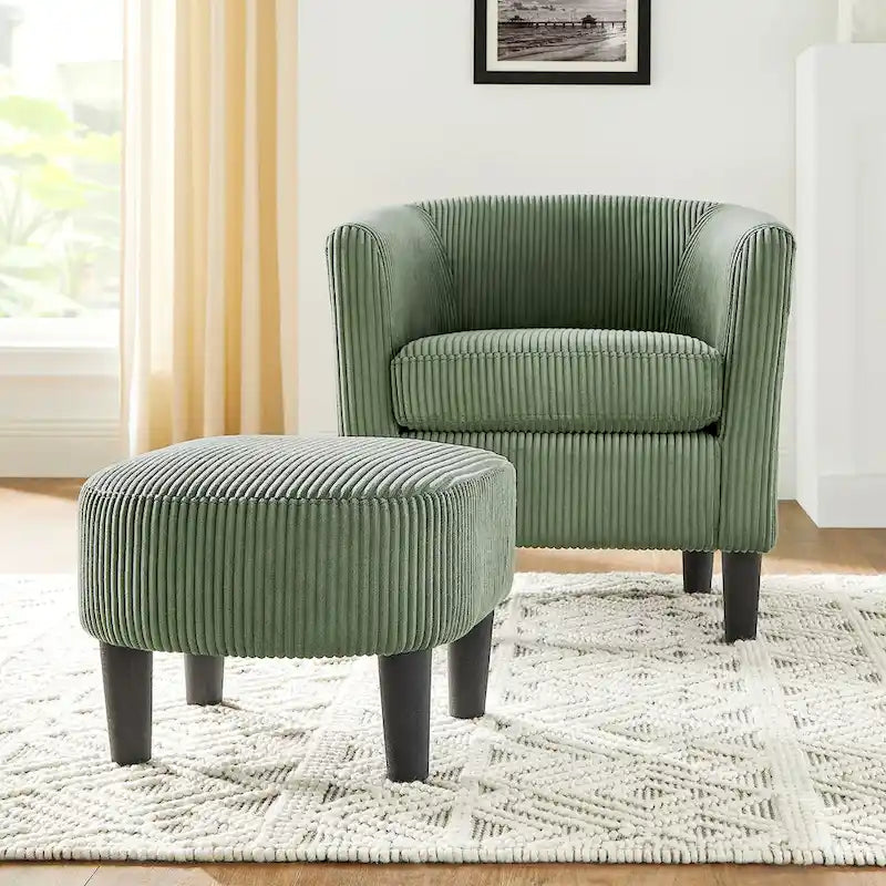 67 cm Cord-Sessel mit Ottoman