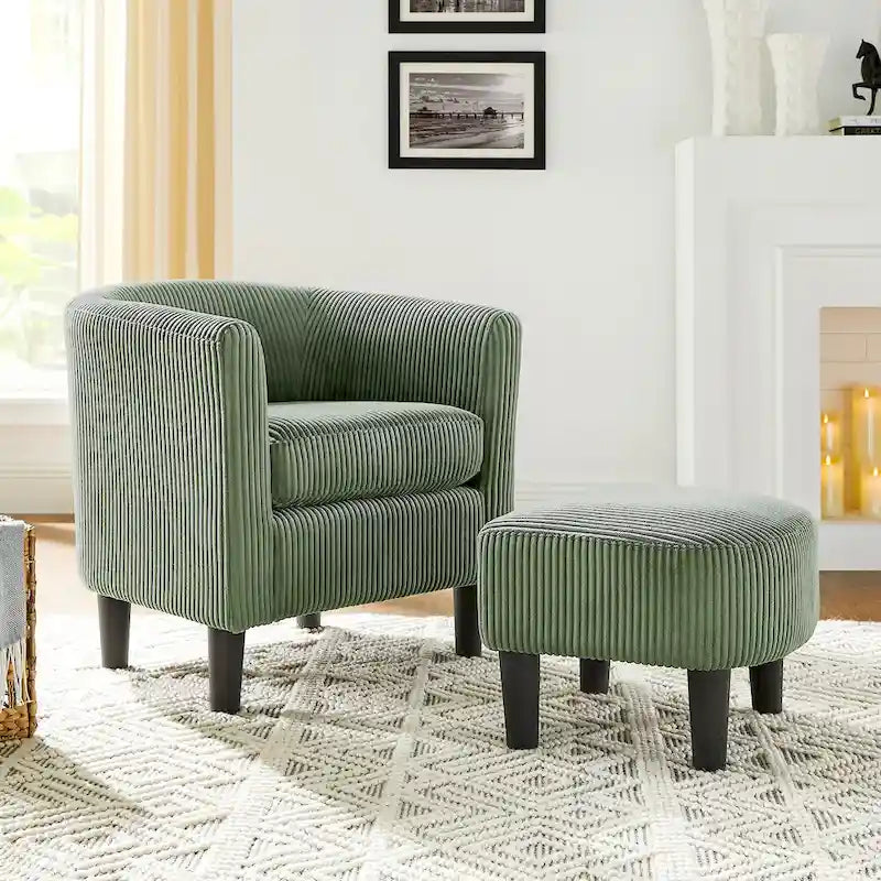 67 cm Cord-Sessel mit Ottoman