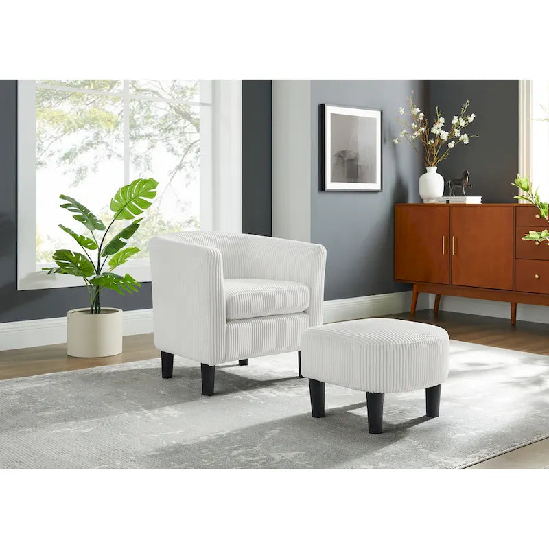 67 cm Cord-Sessel mit Ottoman