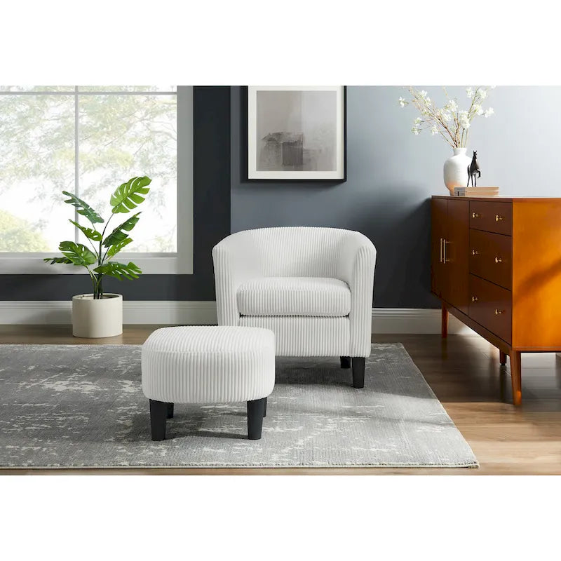 67 cm Cord-Sessel mit Ottoman