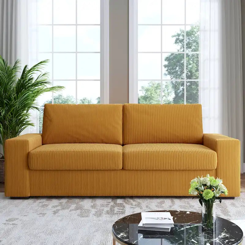 Klassisches Kord-Sofa 2-Sitzer Polstersofa