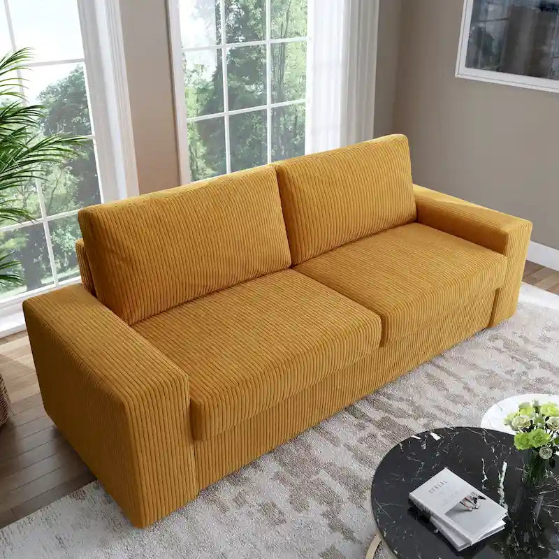 Klassisches Kord-Sofa 2-Sitzer Polstersofa