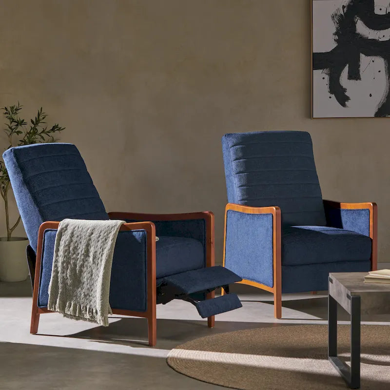 Mid-Century Modern Kanalstich-Liegesessel-Set (2er-Pack)