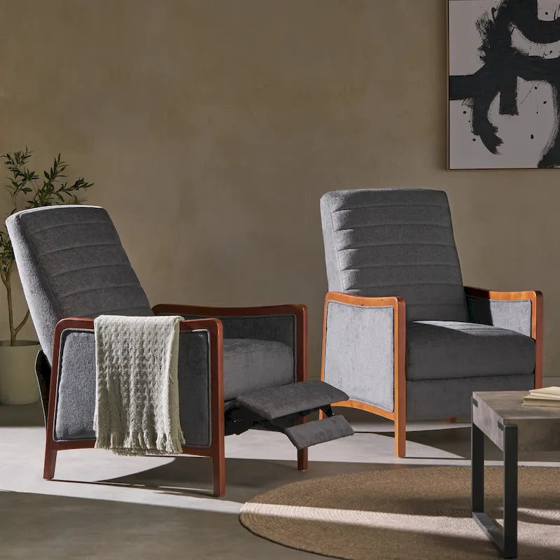 Mid-Century Modern Kanalstich-Liegesessel-Set (2er-Pack)