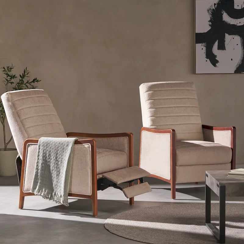 Mid-Century Modern Kanalstich-Liegesessel-Set (2er-Pack)