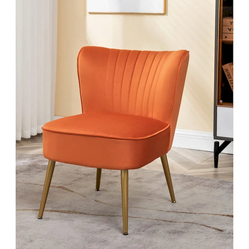 23.2" breiter Armlehnloser Akzentstuhl im Mid-Century Modern Stil - Samt