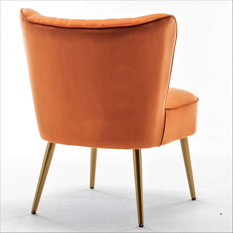 23.2" breiter Armlehnloser Akzentstuhl im Mid-Century Modern Stil - Samt