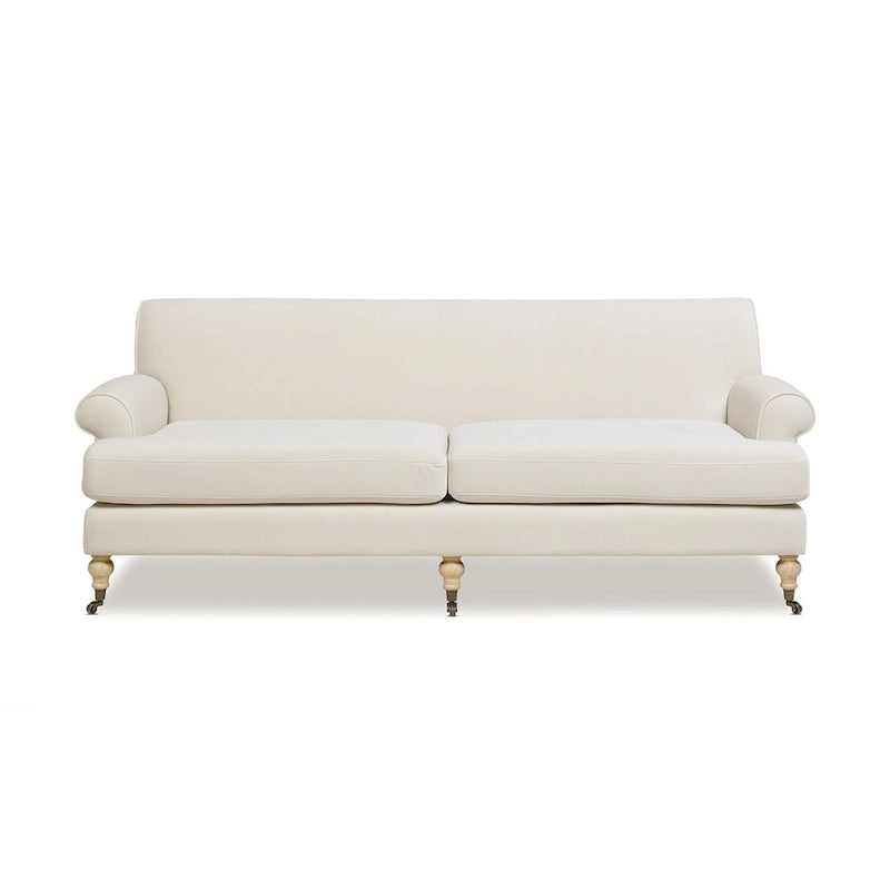 88" Zweisitziges Sofa mit Rollen und fester Rückenlehne