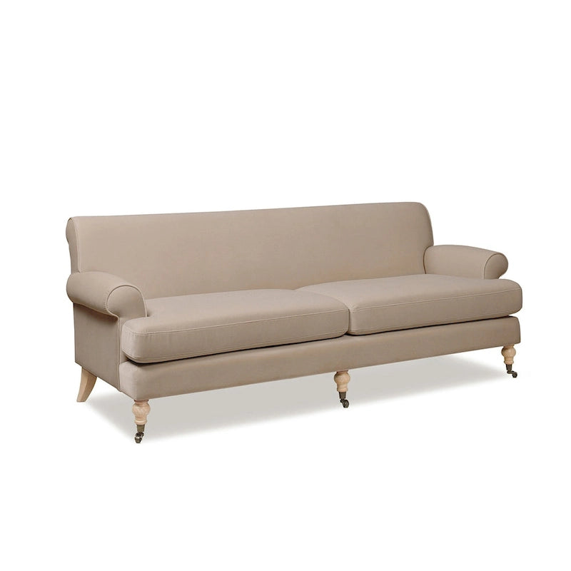 88" Zweisitziges Sofa mit Rollen und fester Rückenlehne
