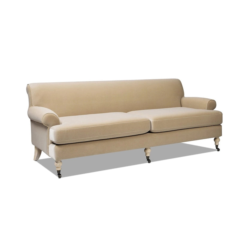 88" Zweisitziges Sofa mit Rollen und fester Rückenlehne