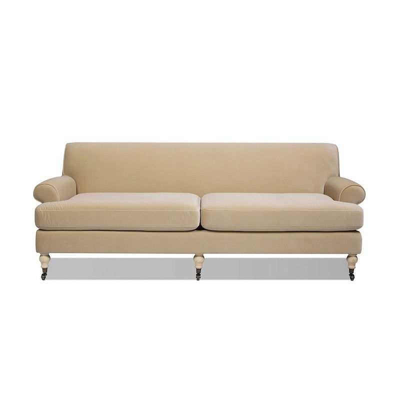 88" Zweisitziges Sofa mit Rollen und fester Rückenlehne